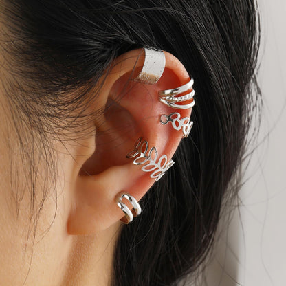 5 Pcs Gold Ear Cuffs for Women Non Piercing Ear Cuff Earrings Clip on Earring Set Huggie Hoop Earrings Cartilage Earrings Stack Jewelry for Women
