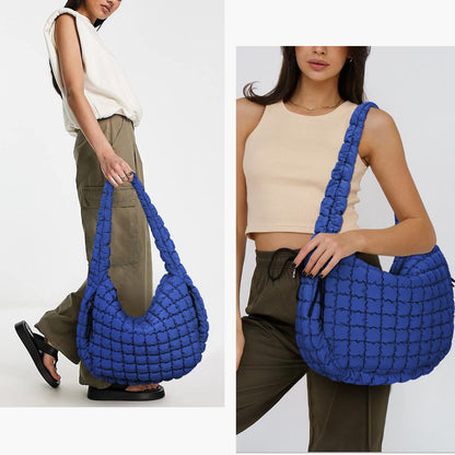 Juoxeepy Quilted Tote Bag Large Quilted Carryall Puffer Shoulder Bag Lightweight Quilted Padding Hobo Bag Quilted Bag
