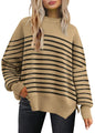 LILLUSORY Women's Oversized Batwing Sweaters 2024 Fall Outfits Crewneck Ribbed Knit Side Slit Trendy Pullover Tops