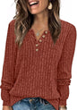 XIEERDUO Sweater for Women Long Sleeve Henley Shirts Tunic Tops to Wear with Leggings crew neck Sweaters Trendy 2024