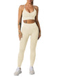 ABOCIW Workout Sets for Women 2 Piece Ribbed Seamless High Waist Scrunch Butt Leggings with Sport Bra Gym Yoga Outfits