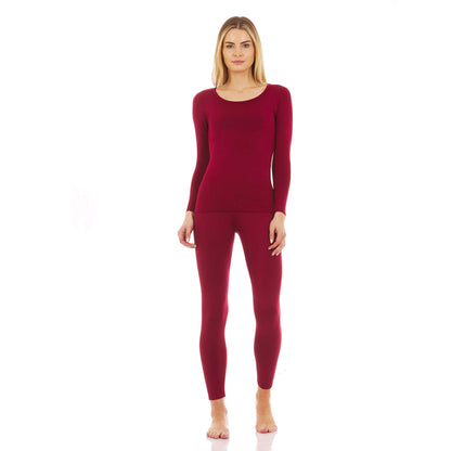 Thermajane Long Johns Thermal Underwear for Women Fleece Lined Base Layer Pajama Set Cold Weather