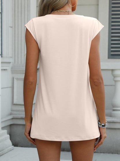 ANRABESS Womens Tank Top V Neck Cap Sleeve Summer Casual Loose Slit Side Sleeveless Tunic Tee Shirts 2025 Trendy Clothes