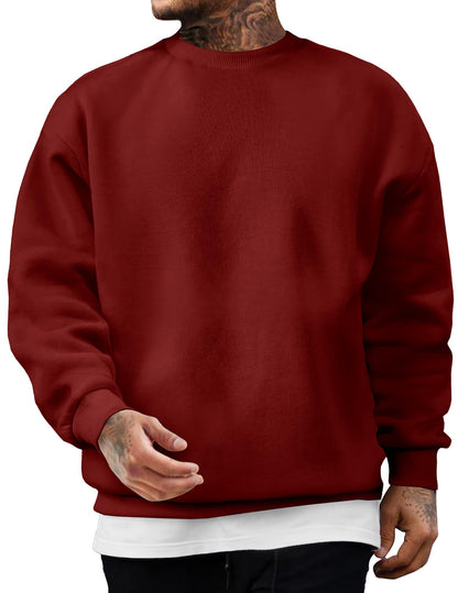 JMIERR Men's Casual Long Sleeves Crewneck Sweatshirts Cotton Pullover Sweatshirt for Men
