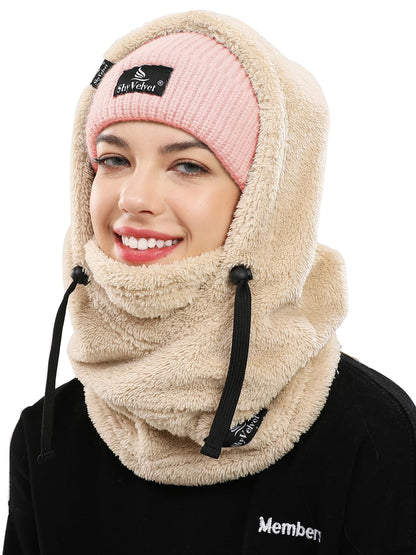 Shy Velvet Balaclava Wind-Resistant Winter Face Mask,Fleece Ski Mask for Men and Women,Warm Face Cover Hat Cap Scarf