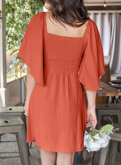 Dokotoo Womens Dresses 2024 Fall Summer Deep V Neck Elegant Bow tie Mini Dress S-XL