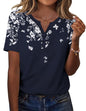 Zeagoo Womens Summer Tops Casual Short Sleeve V Neck Shirts Business Dressy Work Tunic Blouses
