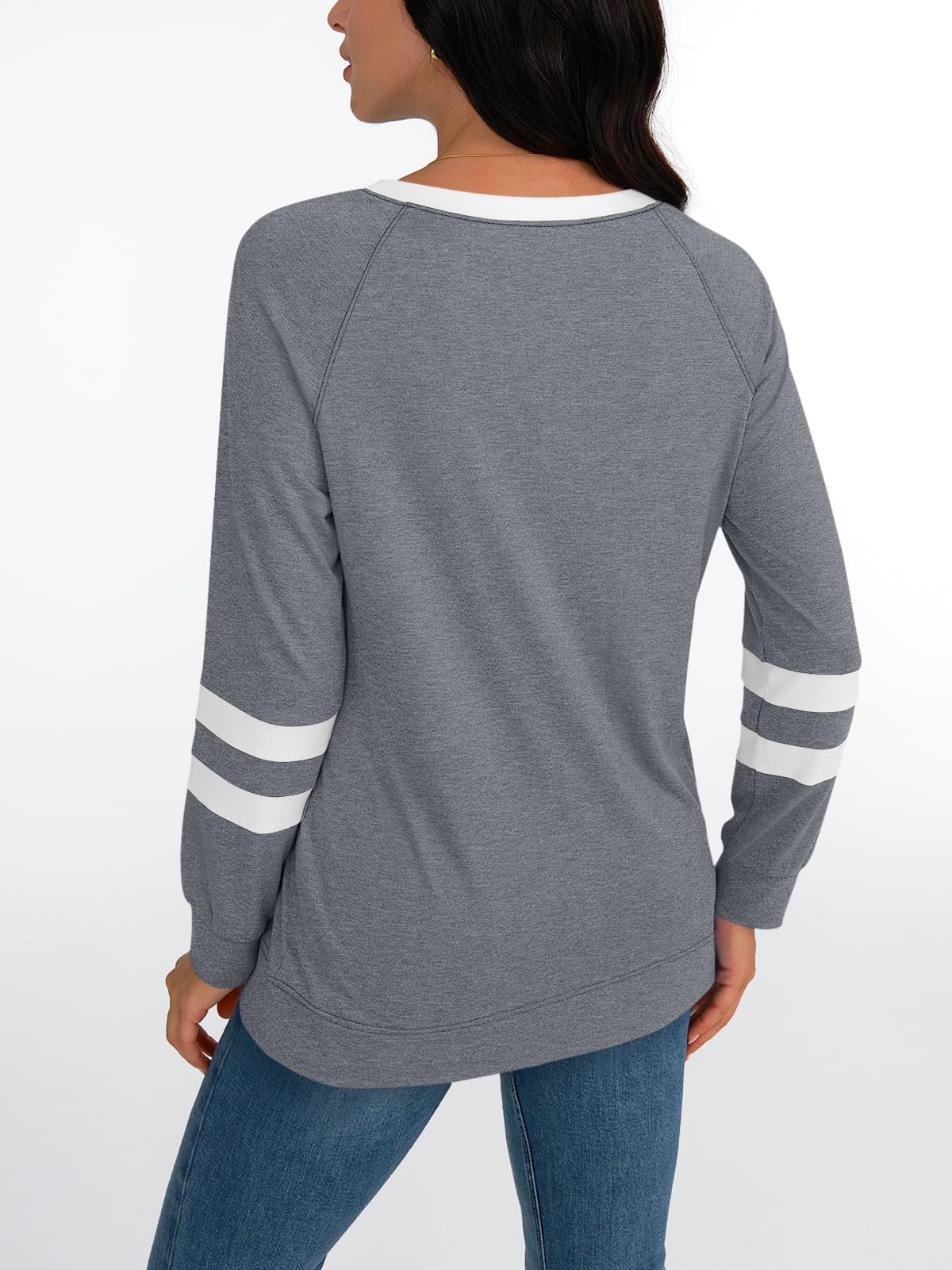 AUTOMET Womens Long Sleeve Shirts Color Block Casual Crewneck Tops Tshirt Basic Tees Fall Fashion Clothes Trendy Outfits