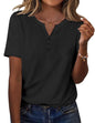Zeagoo Womens Summer Tops Casual Short Sleeve V Neck Shirts Business Dressy Work Tunic Blouses