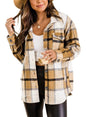 Beaully Women's Flannel Plaid Shacket Long Sleeve Button Down Shirts Jacket Coats with Side Pockets
