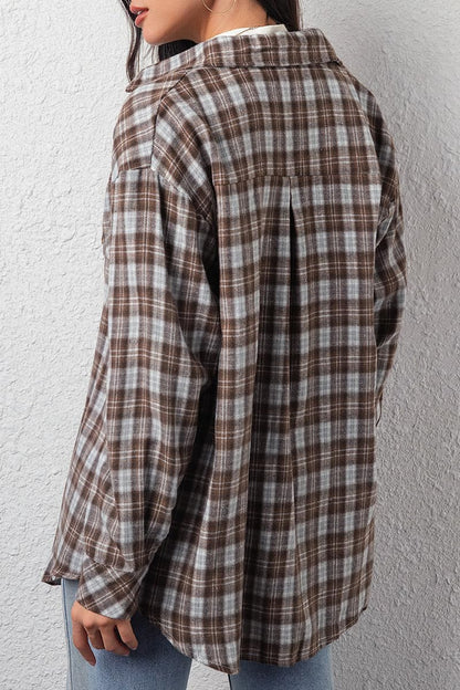CHYRII Womens Button Down Flannel Shirts Long Sleeve Plaid Shackets Business Casual Blouse Top