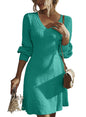 Dokotoo Work Dresses for Women 2024 Trendy Fall Dresses V Neck Knit A Line Long Sleeve Dress Sweater Dress