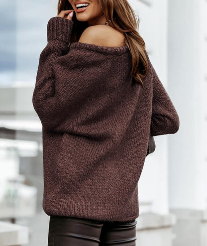 BTFBM Women Casual Long Sleeve Fall Sweaters Crew Neck Solid Color Soft Ribbed Knitted Oversized Pullover Loose Fit Jumper