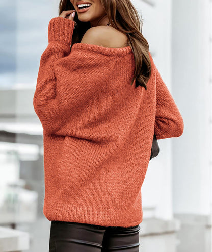 BTFBM Women Casual Long Sleeve Fall Sweaters Crew Neck Solid Color Soft Ribbed Knitted Oversized Pullover Loose Fit Jumper