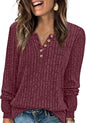 XIEERDUO Sweater for Women Long Sleeve Henley Shirts Tunic Tops to Wear with Leggings crew neck Sweaters Trendy 2024