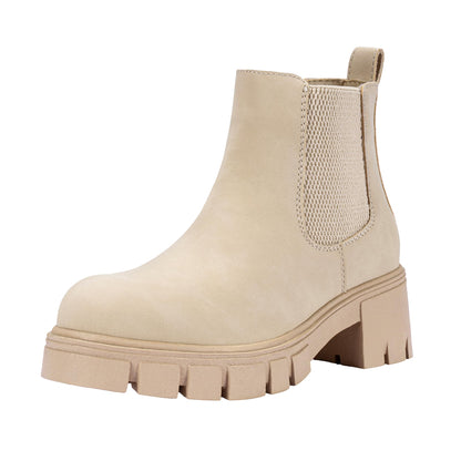 Vepose Women's 936 Chelsea Ankle Boots Platform Lug Sole Elastic Slip on Booties