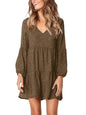 Amoretu Women Summer Tunic Dress V Neck Casual Loose Flowy Swing Shift Dress