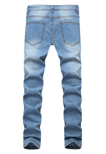 Men's Ripped Skinny Stretch Distressed Destroyed Slim Jeans Denim Pants