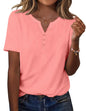 Zeagoo Womens Summer Tops Casual Short Sleeve V Neck Shirts Business Dressy Work Tunic Blouses
