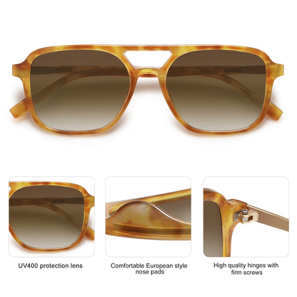 SOJOS Retro Aviator Sunglasses for Women Men,Trendy Rectangle Womens Mens Shades Sun Glasses SJ2202