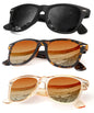 KALIYADI Polarized Sunglasses for Men and Women Matte Finish Sun glasses Color Mirror Lens UV Blocking (3 Pack)