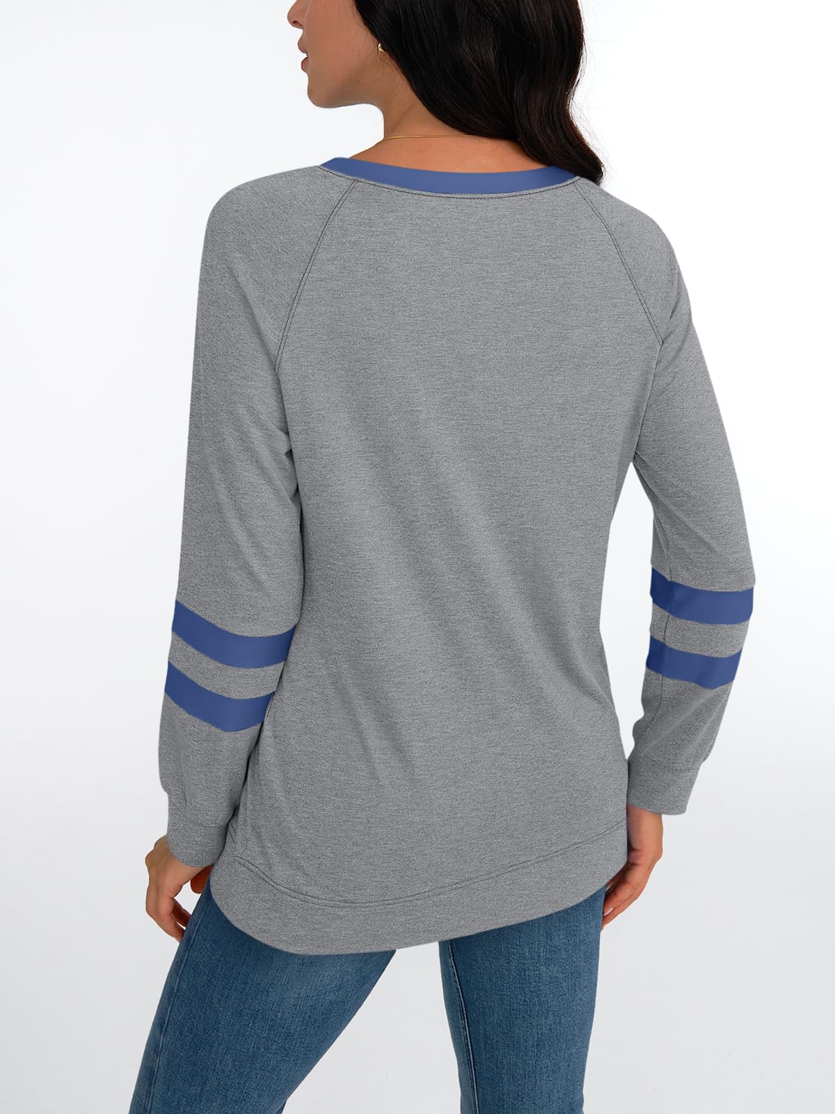 AUTOMET Womens Long Sleeve Shirts Color Block Casual Crewneck Tops Tshirt Basic Tees Fall Fashion Clothes Trendy Outfits