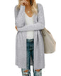 OUGES Women's Open Front Cardigan Shirt with Pockets Long Sleeve Lightweight Coat