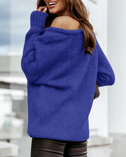 BTFBM Women Casual Long Sleeve Fall Sweaters Crew Neck Solid Color Soft Ribbed Knitted Oversized Pullover Loose Fit Jumper