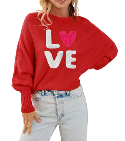 Womens Merry Christmas Sweaters Long Batwing Sleeve Sweater Loose Fit Pullover Top Sweaters