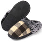 Checkered Slippers House Slippers for Women Men Funny Fluffy Slippers Memory Foam Womens House Shoes Outdoor Indoor Warm Plush Bedroom Slippers for Winter