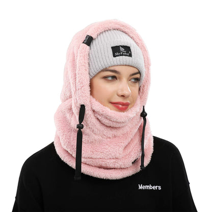 Shy Velvet Balaclava Wind-Resistant Winter Face Mask,Fleece Ski Mask for Men and Women,Warm Face Cover Hat Cap Scarf