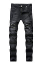 Men's Ripped Skinny Stretch Distressed Destroyed Slim Jeans Denim Pants