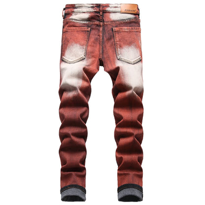 JUNBAOSS Men's Slim Fit Stretch Jeans Ripped Skinny Jeans for Men, Distressed Straight Leg Fashion Comfort Flex Waist Pants
