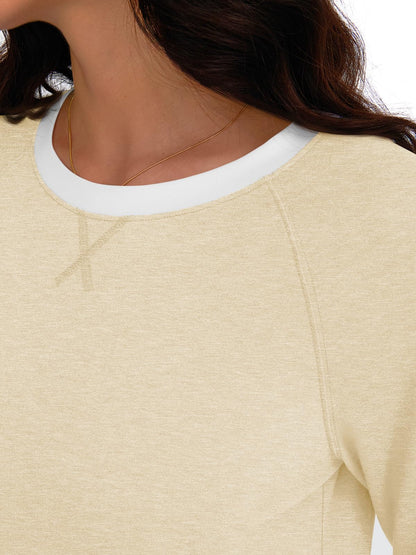 AUTOMET Womens Long Sleeve Shirts Color Block Casual Crewneck Tops Tshirt Basic Tees Fall Fashion Clothes Trendy Outfits