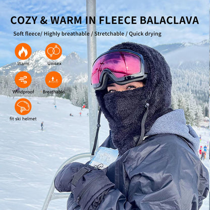 Shy Velvet Balaclava Wind-Resistant Winter Face Mask,Fleece Ski Mask for Men and Women,Warm Face Cover Hat Cap Scarf