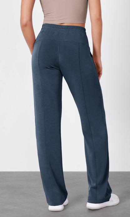 ODODOS Women's Modal Soft Wide Leg Pants with Pockets Adjustable Shockcord High Waist Casual Lounge Pants-27/29/31" Inseam