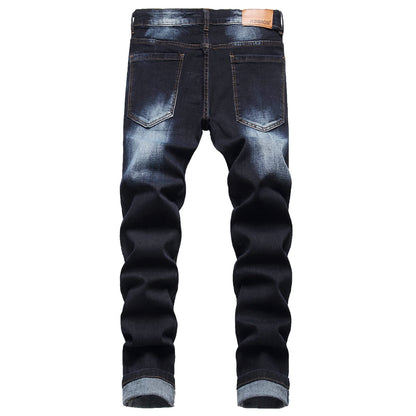 JUNBAOSS Men's Slim Fit Stretch Jeans Ripped Skinny Jeans for Men, Distressed Straight Leg Fashion Comfort Flex Waist Pants
