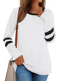 AUTOMET Womens Long Sleeve Shirts Color Block Casual Crewneck Tops Tshirt Basic Tees Fall Fashion Clothes Trendy Outfits