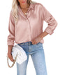 siliteelon Satin Blouses for Women Silk Button Down Shirts Casual Long Sleeve Shirt Business Office Work Tunic Tops