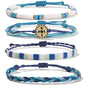 FANCY SHINY Beaded String Bracelets Compass Charm Clay Beads Boho Bracelet Stack Friendship Bracelets for Women