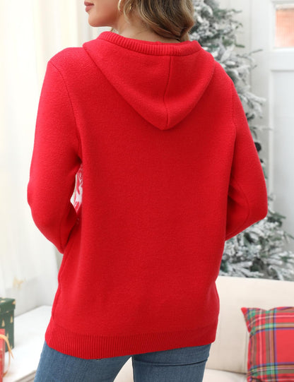 CiCiBird Women Fall Hoodies Sweater Knit V Neck Tops Oversized Fashion Pullover Casual Long Sleeve Shirts with Pockets