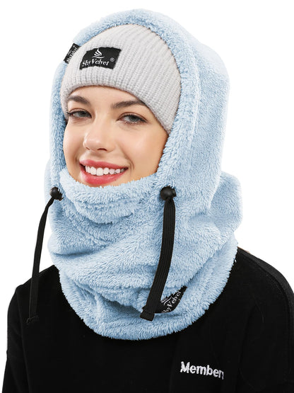 Shy Velvet Balaclava Wind-Resistant Winter Face Mask,Fleece Ski Mask for Men and Women,Warm Face Cover Hat Cap Scarf
