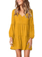 Amoretu Women Summer Tunic Dress V Neck Casual Loose Flowy Swing Shift Dress