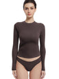 Abonlen Long Sleeve Shirts for Women Crewneck Basic Tees T Shirts Fitted Crop Tops Y2k Going Out Tops