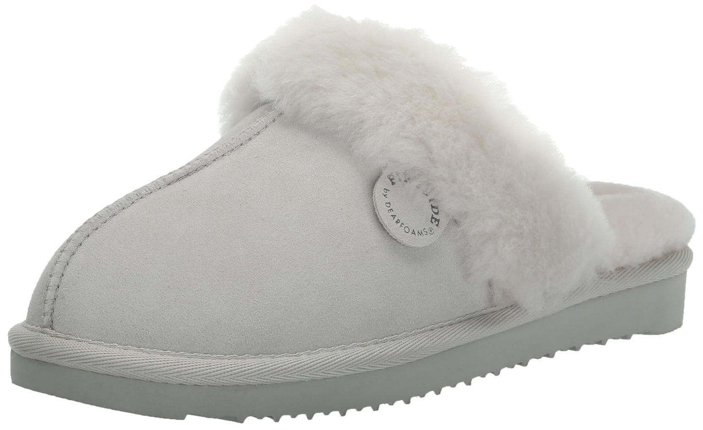 Dearfoams Women's Fireside Sydney Shearling Fur Indoor/Outdoor Scuff Slipper with Wide Widths