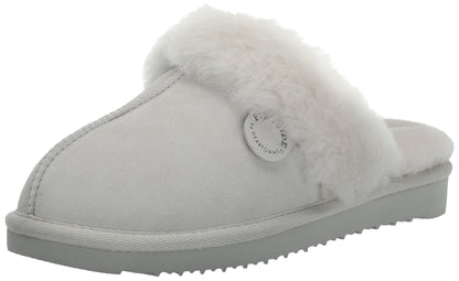 Dearfoams Women's Fireside Sydney Shearling Fur Indoor/Outdoor Scuff Slipper with Wide Widths