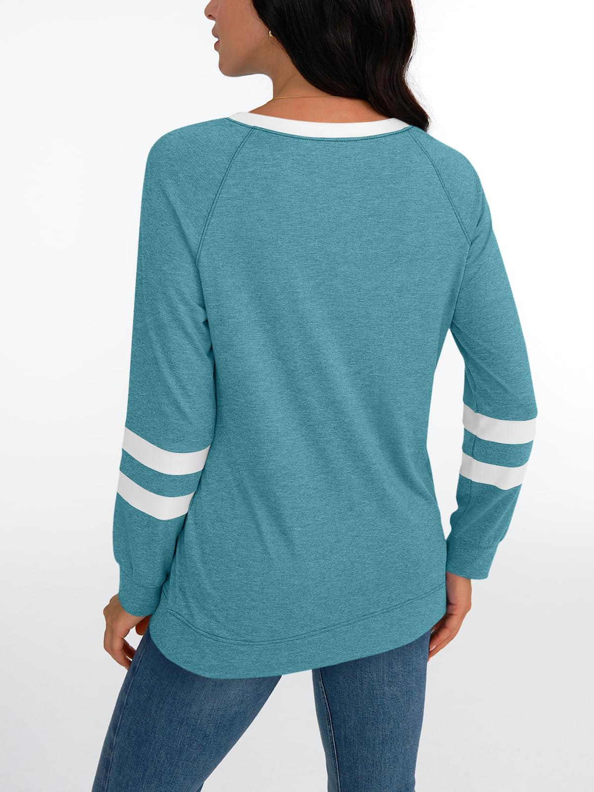 AUTOMET Womens Long Sleeve Shirts Color Block Casual Crewneck Tops Tshirt Basic Tees Fall Fashion Clothes Trendy Outfits