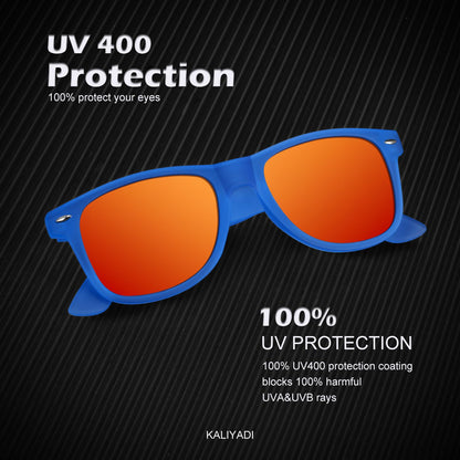 KALIYADI Polarized Sunglasses for Men and Women Matte Finish Sun glasses Color Mirror Lens UV Blocking (3 Pack)