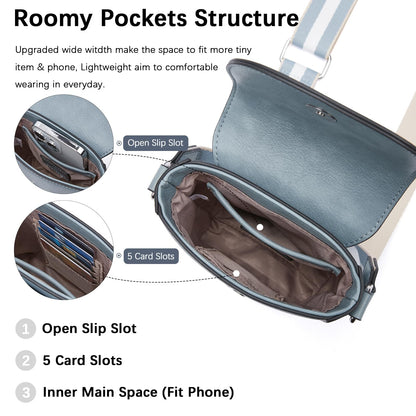 BOSTANTEN Small Crossbody Bags for Women Trendy Leather Phone Wallet Purses Handbags Adjustable Guitar Strap