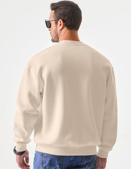 JMIERR Men's Casual Long Sleeves Crewneck Sweatshirts Cotton Pullover Sweatshirt for Men